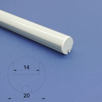 LED Aluminium 2 metre Round profile Frosted Lid (CLEARANCE)