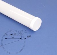 Led Aluminium 2 metre Round profile Frosted Lid