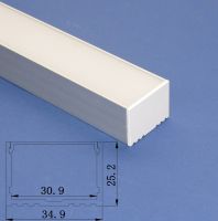 Led Aluminium 2 metre Flat profile Frosted Lid 