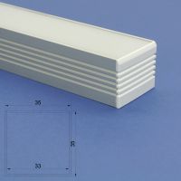 Led Aluminium 2 metre Flat profile Frosted Lid