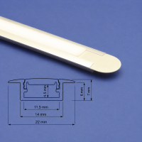LED Aluminium 2m Recessed Profile Frosted Lid    