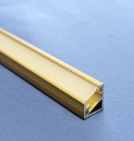 LED Gold Aluminium 2m Corner profile Frosted Lid   