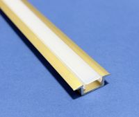 LED GOLD Aluminium 2m Recess Profile Frosted Lid 