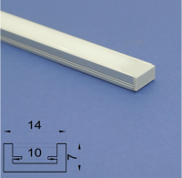 Led Aluminium 1 metre profile Frosted Lid    