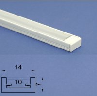 Led Aluminium 2m profile White Clear Lid    