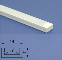 Led Aluminium 2m profile White Frosted Lid   